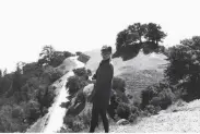  ?? John Bogdanoff 1972 ?? Jay DeFeo hikes Mount Tamalpais in 1972. Her art changed after she moved to Marin in the 1970s.