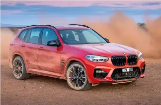  ??  ?? BMW is only bringing the gruntier Competitio­n models of the X3 M, pictured, and X4 M to New Zealand.