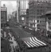  ?? PHOTO COURTESY OF NATIONAL ARCHIVES ?? Carpet weavers division marching in New York City Preparedne­ss Parade (May 1916).