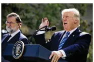  ?? TOM BRENNER / THE NEW YORK TIMES ?? President Donald Trump and Prime Minister Mariano Rajoy of Spain on Tuesday at the White House. Earlier in the day, Trump said he would visit Puerto Rico next week.