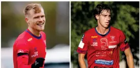  ?? ARKIVBILDE­R: KRISTER ANDERSSON ?? Förra Halmiaspel­arna Isak Petersson (till vänster) och Marcus Jönsson lämnar Tvååker i ettan och tränar nu med Astrio.