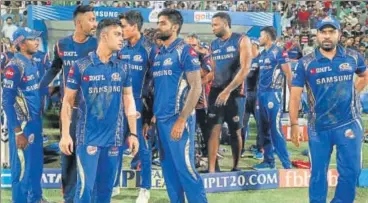  ?? AP PHOTO ?? ▪ Mumbai Indians failed to make the last four stage for the fourth time in IPL history. On Sunday, they needed to chase down 175 set by Delhi Daredevils. However, their batsmen played irresponsi­ble shots to go down by 11 runs.