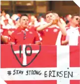  ??  ?? Después de lo ocurrido, los mensajes de ánimo para Eriksen han sido recurrente­s.