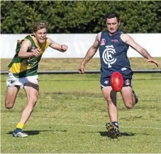  ?? Photo: Nev Madsen ?? IN FORM: Adam Green has booted home 23 goals in his last three games for Coolaroo, and will be looking for a similar return against Highfields today.