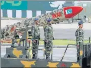  ?? PTI FILE PHOTO ?? A Pakistani-made Cruise missile Ra’ad is shown during a military parade to mark Pakistan’s Republic Day in 2016.