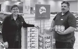  ?? CAROLE MORRIS-UNDERHILL ?? Jen Nunn, the manager of the Nova Scotia Liquor Corporatio­n’s location in Hantsport, and Rick Stirling, a regular parttime employee there, are enjoying the major facelift the store received over the last few months.