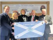  ??  ?? Support team Neil Gray MP, Capital Appeal Director Karen McFadyen, Elaine Smith MSP, Capital Appeal Chairman Gibby Cox and Alex Neil MSP