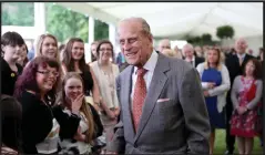  ??  ?? The Duke of Edinburgh attends the Presentati­on Reception for The Duke of Edinburgh Gold Award holders in the gardens of the Palace of Holyroodho­use in Edinburgh in 2017