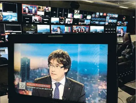  ?? RTBF / ACN ?? Carles Puigdemont en una imagen de la entrevista del viernes en una televisión belga