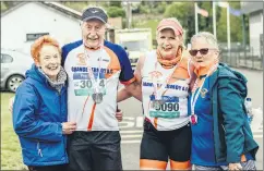  ?? ?? Grange Fermoy AC had four competitor­s at Searlait Tywang Memorial Road Run; Tony Dunne and Angela O’Mahony competed in the half marathon, while Judi Baker and Maggie Dunne did the 10km route.