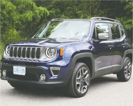  ?? PHOTOS: JIL MCINTOSH/DRIVING ?? The 2019 Jeep Renegade starts at $28,645 for the Sport and goes all the way up to $35,045 for the Limited vehicle.