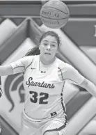  ?? DAVE KALLMANN / MILWAUKEE JOURNAL SENTINEL ?? Martin Luther guard Vanessa Solano was kept in check in the rematch with Racine Lutheran on Monday.