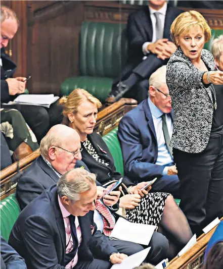  ??  ?? Anna Soubry, the leader of the Independen­t Group, speaks in the Commons as MPS debate holding a snap election