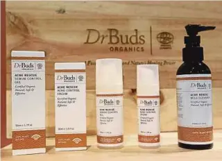  ??  ?? The Acne Rescue range by Dr Buds Organics.