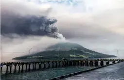  ?? ?? Mount Ruang volcano is seen during the eruption from Tagulandan­g island, Indonesia, Thursday, April 18, 2024. (AP)