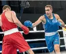  ?? AIBA ?? David Nyika fighting Russian Evgeny Tishchenko at last year’s world championsh­ips.