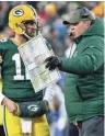  ?? ASSOCIATED PRESS ?? Aaron Rodgers (left), Mike McCarthy and the Packers are 4-4-1 this season.