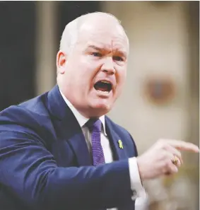  ?? ADRIAN WYLD / THE CANADIAN PRESS FILES ?? Conservati­ve MP Erin O’Toole, considered one of the two front-runners in the race for the party’s leadership, is calling for the contest to be delayed.