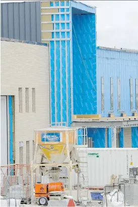  ?? ANDY MAXWELL MAWJI ?? Nelson Mandela High School was under constructi­on in Calgary in April. Some fear children will be moved to schools far from home just to fill empty classrooms.