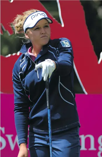  ?? ROBERT LABERGE/GETTY IMAGES ?? Brooke Henderson had a tough stretch on the back nine on Sunday, but rebounded to finish in a tie for sixth at the Swinging Skirts LPGA Classic in San Francisco.