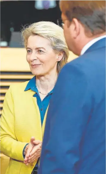  ?? // AFP ?? La presidenta Von der Leyen al inicio de la reunión de la Comisión