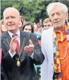  ??  ?? Perth Pride As depute provost, Willie with actor Sir Ian McKellen in 2019