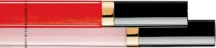  ??  ?? For your own bespoke shade, try layering two hues of Chanel’s Rouge Coco Gloss ($30 each).