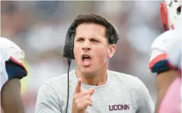  ?? JOHN WOIKE | HARTFORD COURANT ?? UConn coach Bob Diaco suggested in 2016 broadcasti­ng football games on Nickelodeo­n. That just happened with a Bears-Saints playoff game.