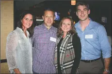  ?? NWA Democrat-Gazette/CARIN SCHOPPMEYE­R ?? Emily Crandall and Josh Saffran (from left) with Sarah and Buster Arnwine help support the American Heart Associatio­n on Nov. 17.