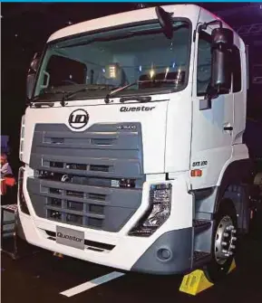  ?? PIC SAIFULLIZA­N TAMADI ?? The new UD 8L Quester truck at its launch in Serdang last year. Edaran Setia Auto Sdn Bhd has been appointed sales dealer for the truck brand.