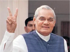  ??  ?? Vajpayee: he was celebrated as the ‘Great Connector’ for his inclusive vision of India