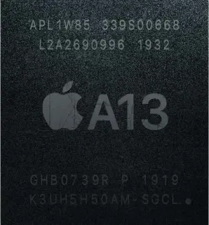  ??  ?? Le processeur Apple A. 13, qui équipe les derniers modèles d’iphone, regroupe six coeurs conçus autour de l’architectu­re ARM v8.4, dont deux à haute performanc­e et quatre à basse consommati­on. Le tout accompagné d’un « processeur neuronal » huit coeurs et d’un GPU.