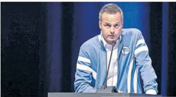  ?? FOTO: PEDERSEN/DPA ?? Vom Ultra zum Boss eines Bundesligi­sten: Der neue Hertha-Präsident Kay Bernstein bezeichnet sich selbst als „Kind der Kurve“. In Sachen Fan-Beteiligun­g könnte er ein Vorbild werden, auch bei anderen Klubs tut sich etwas.