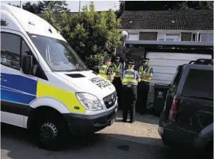  ??  ?? Police outside a property during a search of a house in Pentwyn