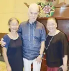  ??  ?? Tess and Claude Le Neindre with Marco Polo Davao restaurant­s, bar and events manager Chel Galang-Yabut.