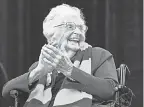  ?? QUINN HARRIS/ USA TODAY SPORTS ?? Sister Jean Delores Schmidt, 101, is eager to return to action to cheer on Loyola Chicago at the NCAA men’s tournament in Indianapol­is.