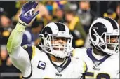  ?? Wally Skalij Los Angeles Times ?? AARON DONALD becomes just the third player in NFL history to win the award three times.