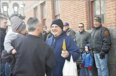  ?? PHOTOS BY JOSEPH PHELAN — JPHELAN@DIGITALFIR­STMEDIA.COM ?? Longtime dispatcher Joseph Decrosta, shown outside the Saratoga Springs police station, retired Friday.