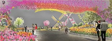  ?? SUBMITTED ART — RENDERING BY GARY RADIN, GMR DESIGN ?? A rendering shows part of the entrance garden for this year’s Philadelph­ia Flower Show. “Holland: Flowering the World” is the theme for the show, which runs March 11 to 19 at the Pennsylvan­ia Convention Center.