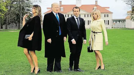  ?? Foto: Reuters ?? První muži, první dámy Donald Trump s manželkou Melanií přivítal v Americe Emmanuela Macrona s chotí Brigitte.