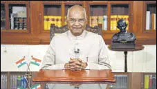  ?? PTI ?? President Ram Nath Kovind addressed the nation on Friday.