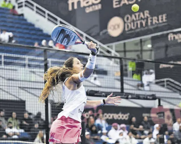  ?? //PREMIER PADEL ?? Gemma Triay durante un partido de en el Qatar Major de Premier Padel