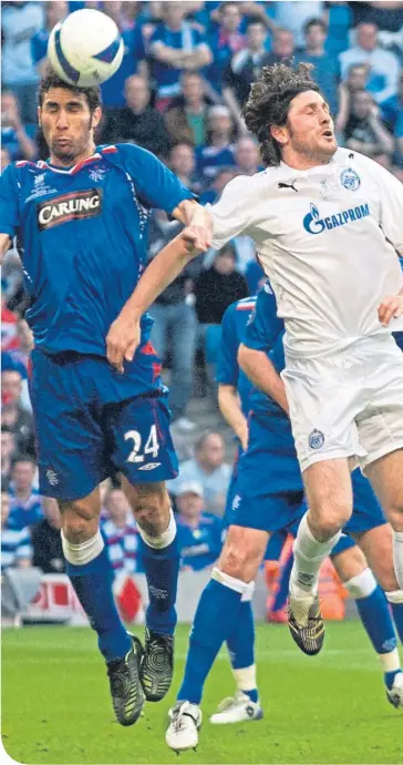  ??  ?? Carlos Cuellar in action during the 2008 UEFA Cup Final in Manchester