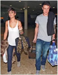  ??  ?? So close: After returning from Reykjavik in 2011, Frankie, pictured here at the airport with boyfriend, now husband, Wayne Bridge, headed straight off to hospital