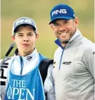  ??  ?? Family guy: Lee Westwood with son Sam ahead of the 2016 Open at Royal Troon