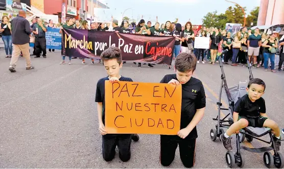  ??  ?? La marcha por la paz que se realizó en el municipio sonorense el pasado 28 de julio.