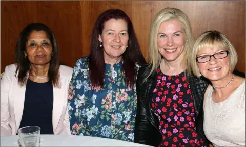  ??  ?? Susan Broaders, Jessie Murphy, Melinda Fitzpatric­k and Sharon Bolger at the fundraisin­g dance in the Talbot Hotel in aid of Temple Street Childrens Hospital.