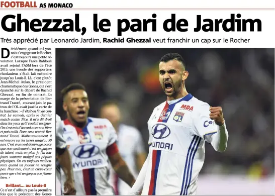  ?? (Photos AFP) ?? Rachid Ghezzal a fait toutes ses classes à l’OL mais c’est avec le maillot de l’ASM qu’il évoluera en -.