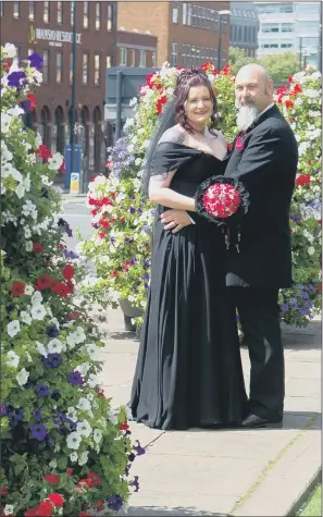  ?? PICTURES: JAMES HARDISTY. ?? FULL STEAM AHEAD: Steampunk enthusiast­s Jim Lee and Victoria Martin in Leeds.