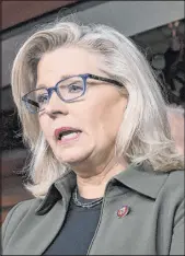  ?? The Associated Press file ?? On Thursday in Washington, Rep. Liz Cheney, R-wyo., pictured in 2019, reminded a group of Las Vegas community and education leaders that democracy can’t be taken for granted.